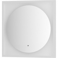 Зеркало Defesto Eclipce 60х60 с подсветкой 12W-3000К/в багетной раме/ИК - выключатель/Теплый белый свет/Белая рама
