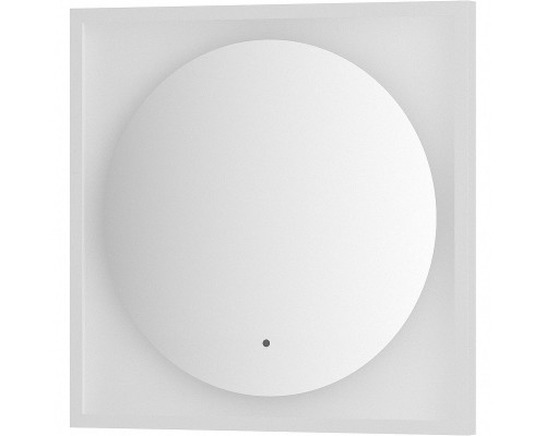 Зеркало Defesto Eclipce 60х60 с подсветкой 12W-3000К/в багетной раме/ИК - выключатель/Теплый белый свет/Белая рама