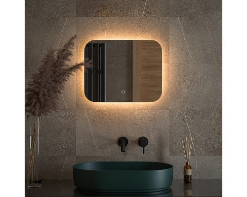 Зеркало Defesto Opti 50x40 с подсветкой 15W-3000К/Сенсорный выключатель/Теплый белый свет
