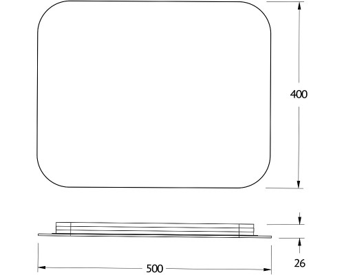 Зеркало Defesto Opti 50x40 с подсветкой 15W-3000К/Сенсорный выключатель/Теплый белый свет