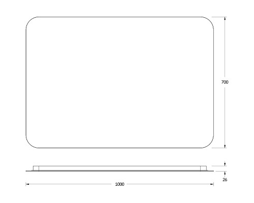 Зеркало Defesto Opti 100x70 с подсветкой 32W-304500К/ИК - выключатель/Теплый белый свет
