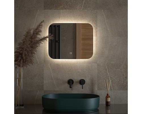 Зеркало Defesto Opti 50x40 с подсветкой 15W-4500К/Сенсорный выключатель/Нейтральный белый свет