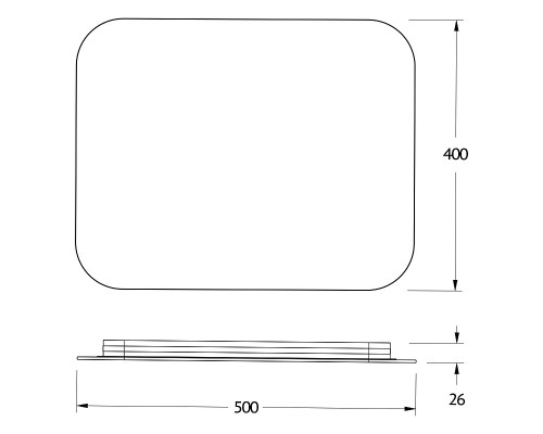 Зеркало Defesto Opti 50x40 с подсветкой 15W-4500К/Сенсорный выключатель/Нейтральный белый свет