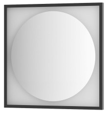 Зеркало Defesto Eclipce 70х70 с подсветкой 15W-4500К/в багетной раме/Без выключателя/Нейтральный белый свет/Черная рама
