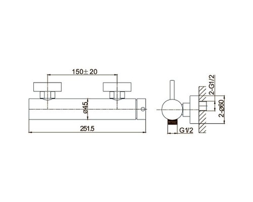 Смеситель для душа Caprigo Don 53-016-CRM Хром