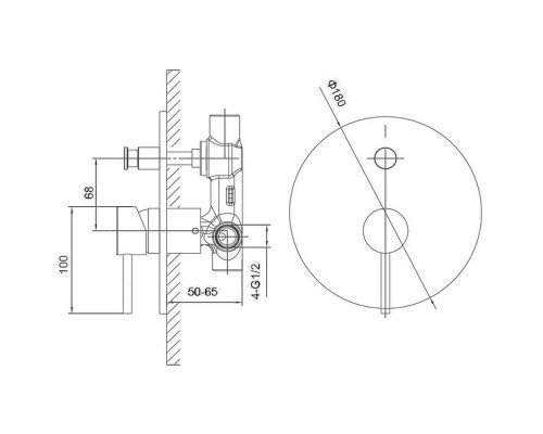Смеситель для душа Caprigo Don 53-051-BRG Золото матовое
