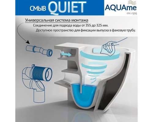 Унитаз AQUAme подвесной Белый глянец с сиденьем Микролифт