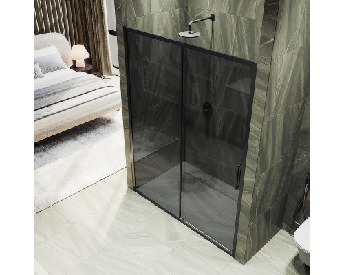 Душевая дверь Maybah Glass MGD-1284-6 1200x1950 раздвижная профиль Черный стекло графитовое
