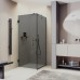 Душевой уголок Maybah Glass 900x900x1950 на петлях Черный стекло графитовое