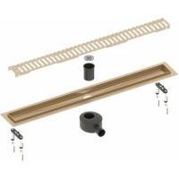 Душевой лоток Timo Drain System 70 с решеткой Золото матовое