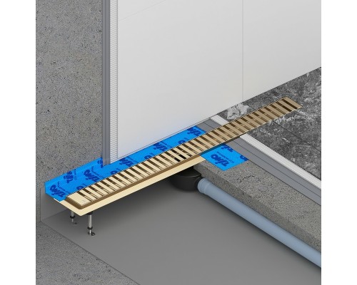 Душевой лоток Timo Drain System 70 с решеткой Золото матовое