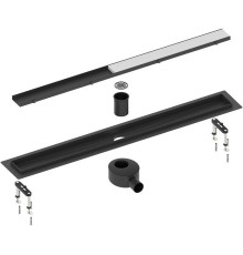 Душевой лоток Timo Drain System 80 с Черной матовой решеткой / под плитку