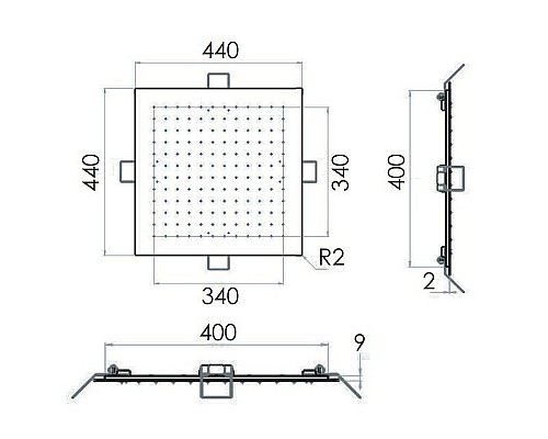 Верхний душ Remer 357EFS44NO Черный матовый