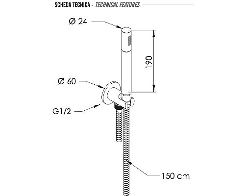 Душевой гарнитур Remer SS337M317MM Нержавеющая сталь