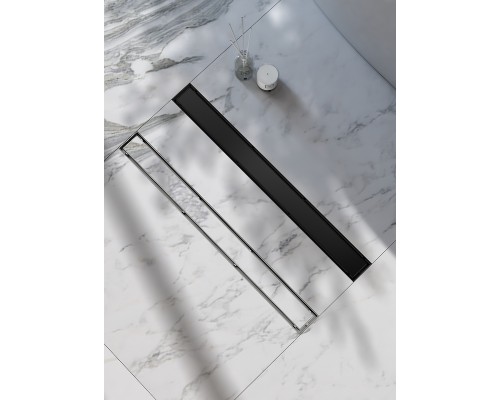 Душевой лоток Raglo 70 с Черной матовой решеткой / под плитку