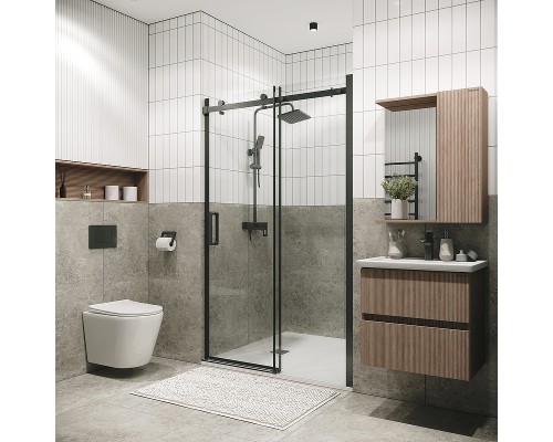 Душевая дверь Grossman Classic 100 100.K33.04.100.42.00 профиль Графит сатин стекло прозрачное