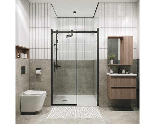 Душевая дверь Grossman Classic 100 100.K33.04.100.42.00 профиль Графит сатин стекло прозрачное