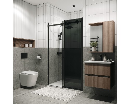 Душевая дверь Grossman Classic 130 100.K33.04.130.21.10 профиль Черный матовый стекло тонированное