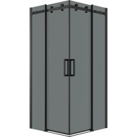 Душевой уголок Grossman Classic 80х80 профиль Черный матовый стекло тонированное