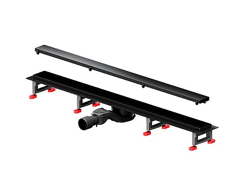 Душевой лоток AM.PM MasterFlow 90 W01SC-U11-090-04BM с Черной матовой решеткой / под плитку Tile