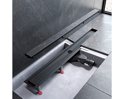 Душевой лоток AM.PM MasterFlow 90 W01SC-U11-090-04BM с Черной матовой решеткой / под плитку Tile