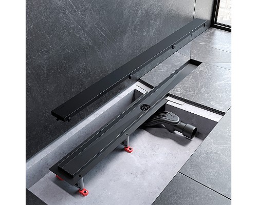 Душевой лоток AM.PM MasterFlow 90 W01SC-U11-090-04BM с Черной матовой решеткой / под плитку Tile