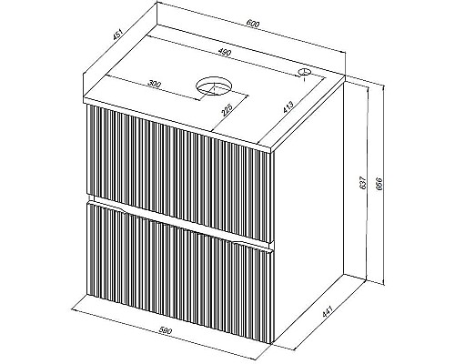 Тумба под раковину Aquanet Джейн 60 313300 подвесная Маренго