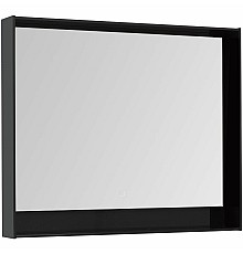 Зеркало Aquanet Милан 100 306375 с подсветкой Черный глянец с сенсорным выключателем
