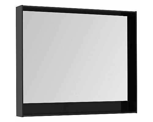 Зеркало Aquanet Милан 100 306375 с подсветкой Черный глянец с сенсорным выключателем