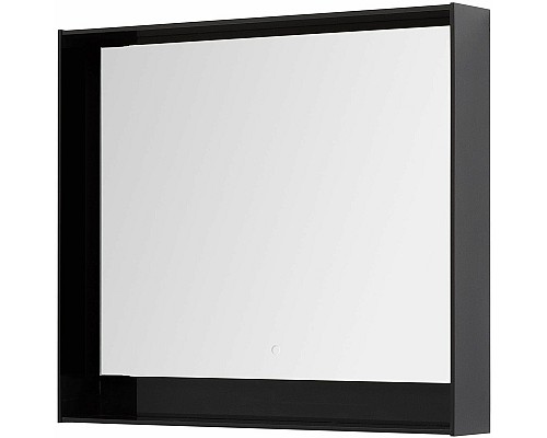 Зеркало Aquanet Милан 100 306375 с подсветкой Черный глянец с сенсорным выключателем