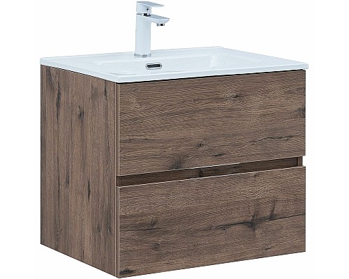 Тумба под раковину Aquanet Алвита New 60 334184 подвесная Дуб веллингтон табак