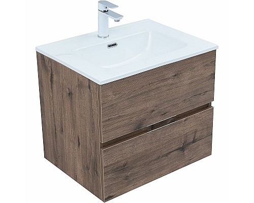 Тумба под раковину Aquanet Алвита New 60 334184 подвесная Дуб веллингтон табак