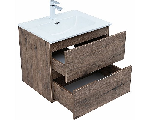 Тумба под раковину Aquanet Алвита New 60 334184 подвесная Дуб веллингтон табак