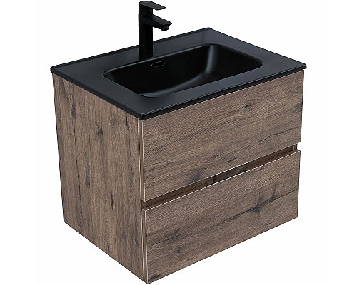 Тумба под раковину Aquanet Алвита New 60 334184 подвесная Дуб веллингтон табак