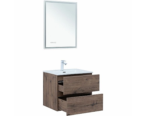 Тумба под раковину Aquanet Алвита New 60 334184 подвесная Дуб веллингтон табак