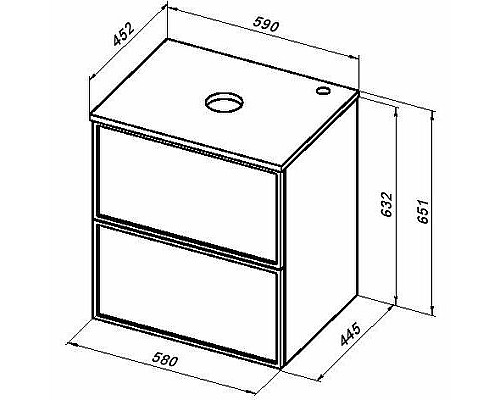 Тумба под раковину Aquanet Арт 60 329063 подвесная Ясень графит
