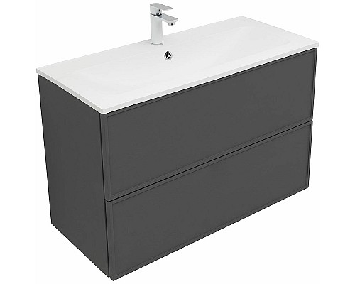 Тумба под раковину Aquanet Арт 90 329613 подвесная Ясень графит
