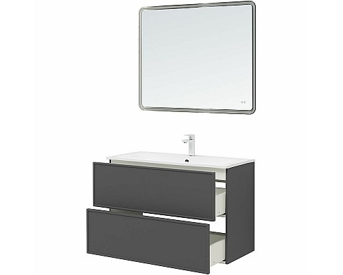 Тумба под раковину Aquanet Арт 90 329613 подвесная Ясень графит