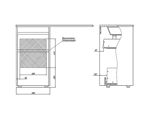 Тумба с раковиной Aquanet Токио 110 R 335586 Дуб веллингтон