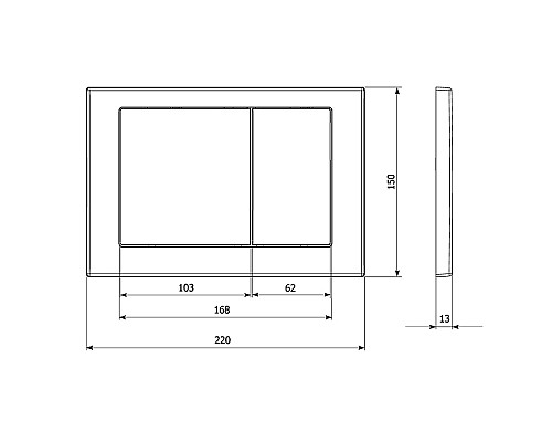 Клавиша смыва KK POL M05 350/PPB/055-00-00 Белая глянцевая