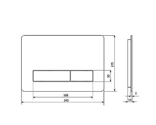 Клавиша смыва KK POL Vitrum Metal Slim 350/PSM/008-00-00 Шампань