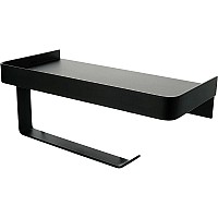 Держатель туалетной бумаги Fixsen Hotel FX-31011B с полкой Черный матовый