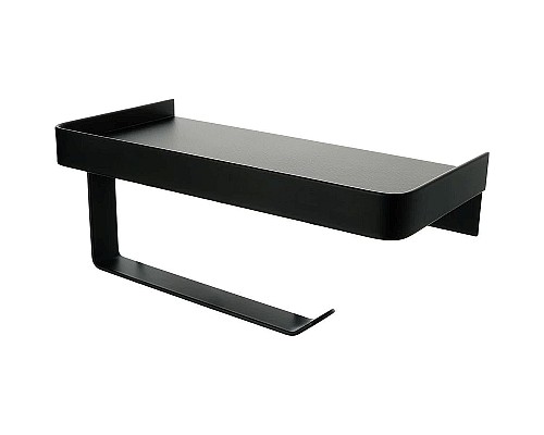 Держатель туалетной бумаги Fixsen Hotel FX-31011B с полкой Черный матовый