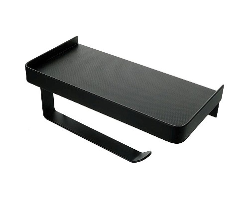 Держатель туалетной бумаги Fixsen Hotel FX-31011B с полкой Черный матовый