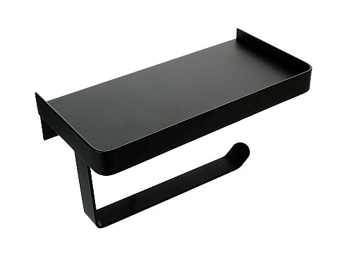 Держатель туалетной бумаги Fixsen Hotel FX-31011B с полкой Черный матовый