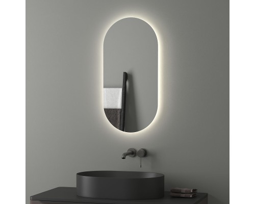 Зеркало Evoform Ledshine 80x40 с подсветкой 16.5 W - без выключателя - нейтральный белый свет