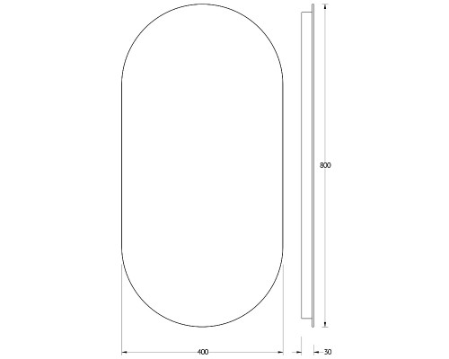 Зеркало Evoform Ledshine 80x40 с подсветкой 16.5 W - без выключателя - нейтральный белый свет