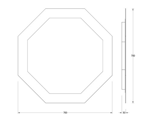 Зеркало Evoform Ledshine 70x70 с подсветкой 22.5 W - без выключателя - нейтральный белый свет