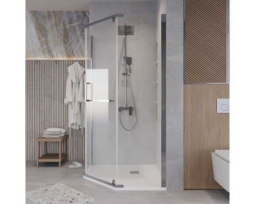 Душевой уголок Grossman Pragma 100х100 302.K33.03.1010.10.00 профиль Хром стекло прозрачное