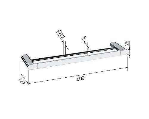 Полотенцедержатель Remer Lounge LN33BO двойной Белый матовый